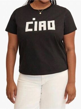 Black CIAO Graphic Tee - Women's Casual Top